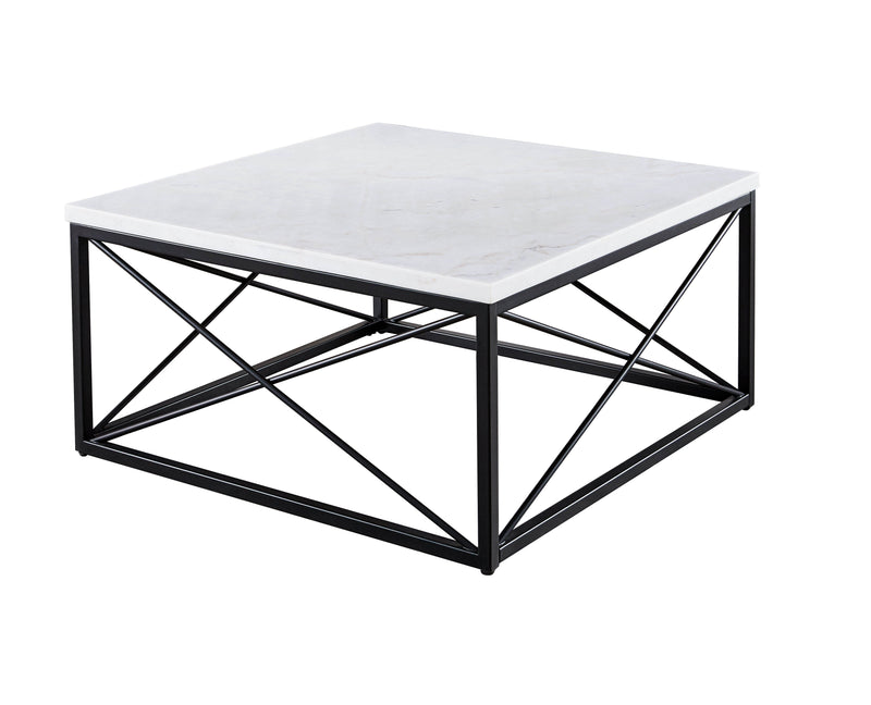 Steve Silver Skyler White Marble Top Square Coffee Table