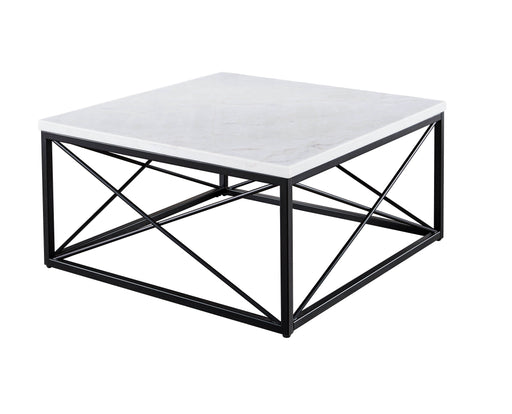 Steve Silver Skyler White Marble Top Square Coffee Table