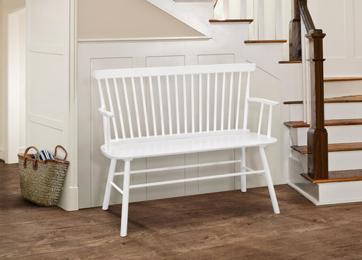 Crown Mark Jerimiah White Spindleback Bench