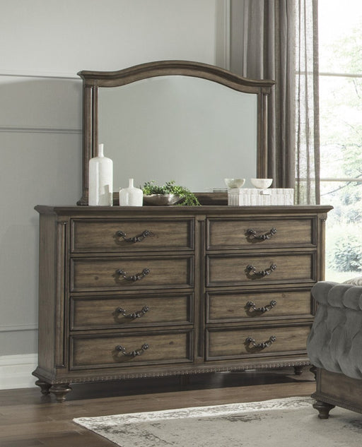 Home Elegance Rachelle Brown Gray Dresser And Mirror