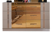 Galaxy Home Lorenzo Gray Gold Detailed Dresser