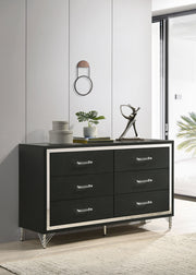 Coaster Furniture Lucia Black 6 Drawer Dresser