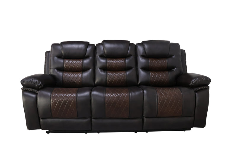 New Classic Furniture Nikko Brown Sofa with Dual Recliner