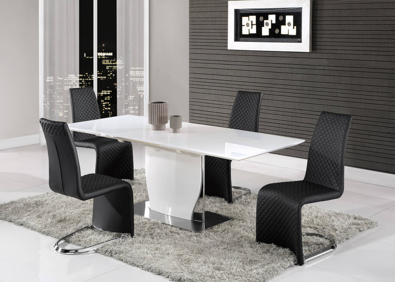 Global Furniture D2279 Silver White Dining Table