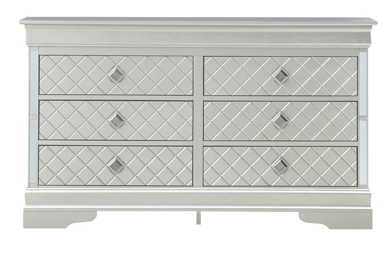 Glory Furniture Verona Sleek Silver Champagne Modern Dresser