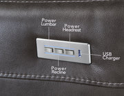 Steve Silver Athens Charcoal 360 Swivel Power Recliner