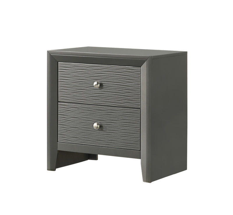Crown Mark Denker Gun Metal Night Stand