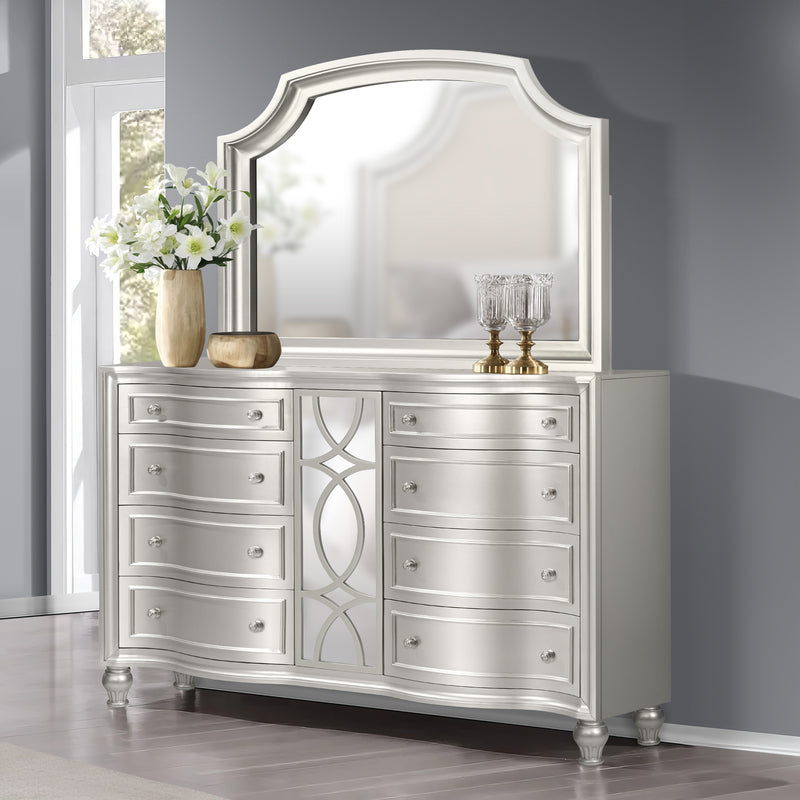 New Classic Furniture Reflections Silver Dresser and Mirror