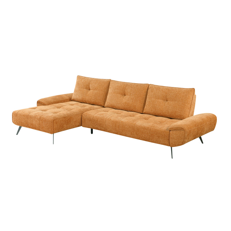 Home Elegance Dominic Orange 2pc Sectional with Left Chaise