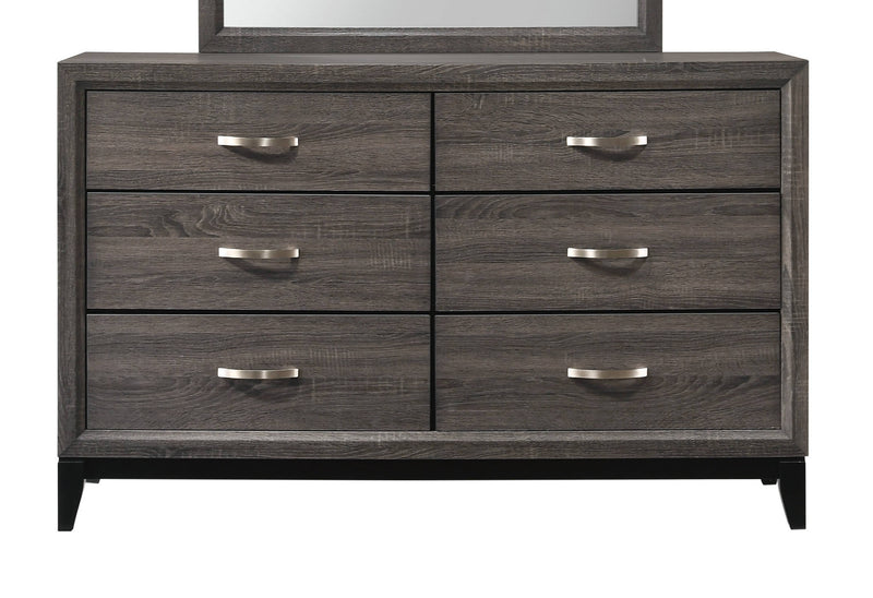Crown Mark Akerson Grey Dresser and Mirror