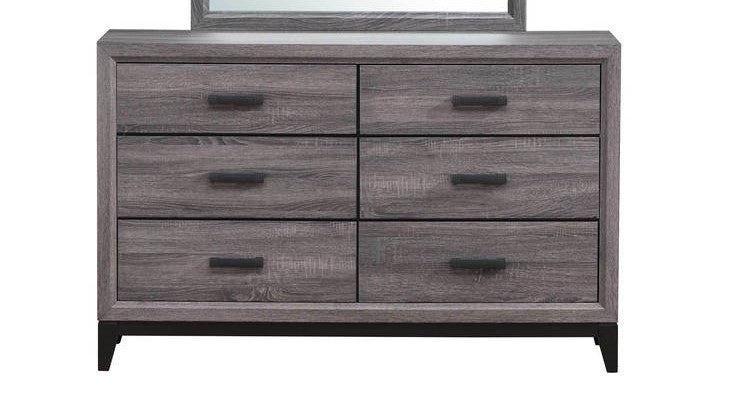 Global Furniture Kate Foil Grey Dresser and Mirror