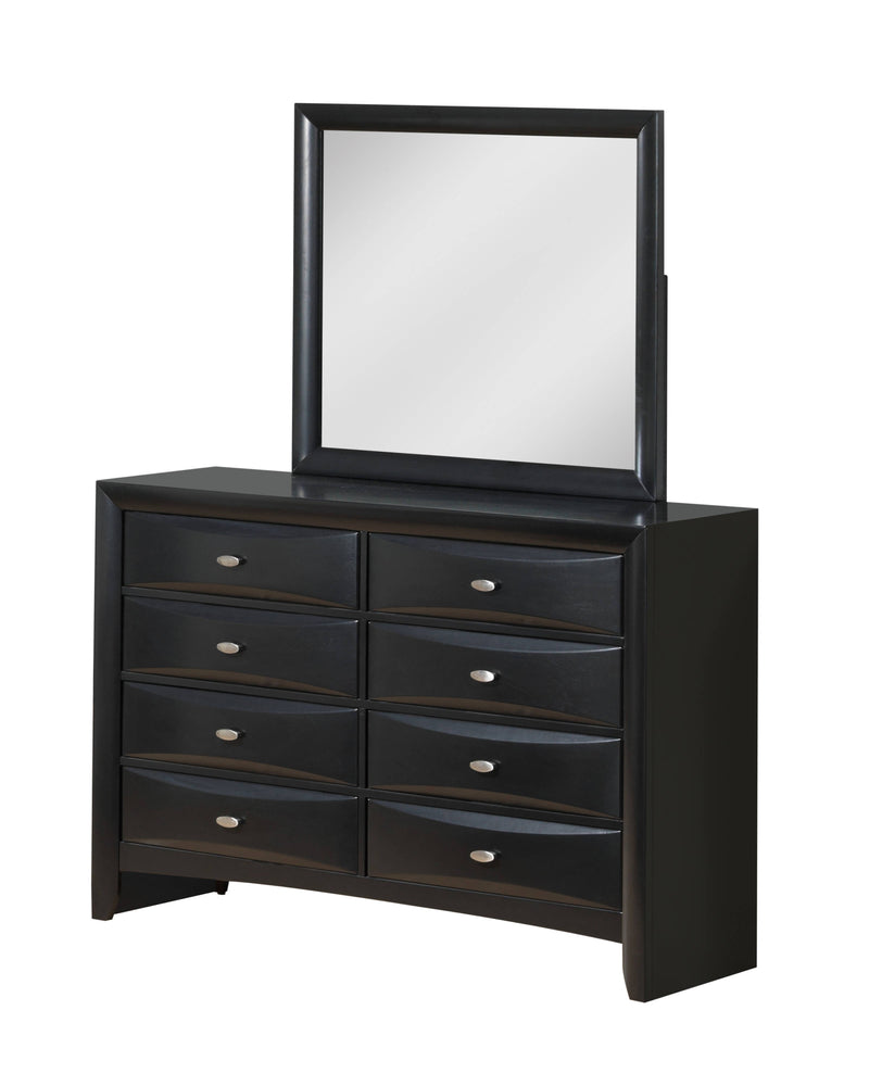 Global Furniture Linda Black Dresser and Mirror