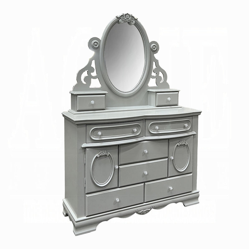 Acme Furniture Flora Gray Dresser and Mirror