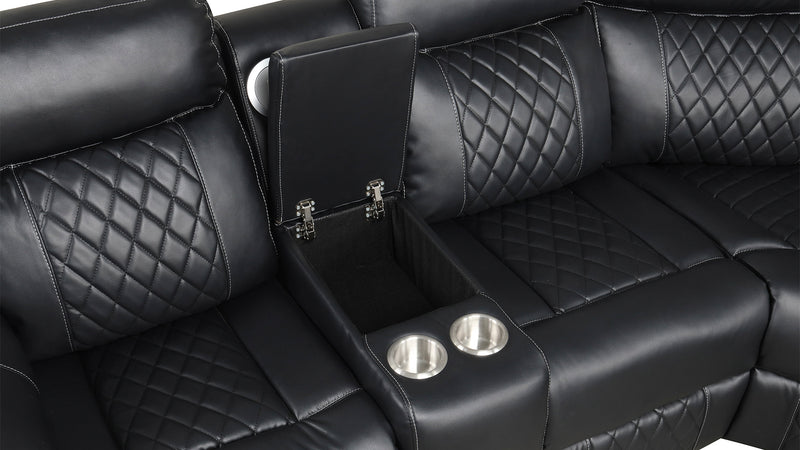 Galaxy Home Lacrosse Black Reclining Sectional