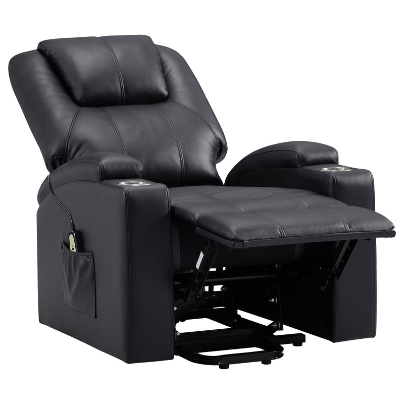 Coaster Furniture Armstrong Black Power Lift Massage Recliner