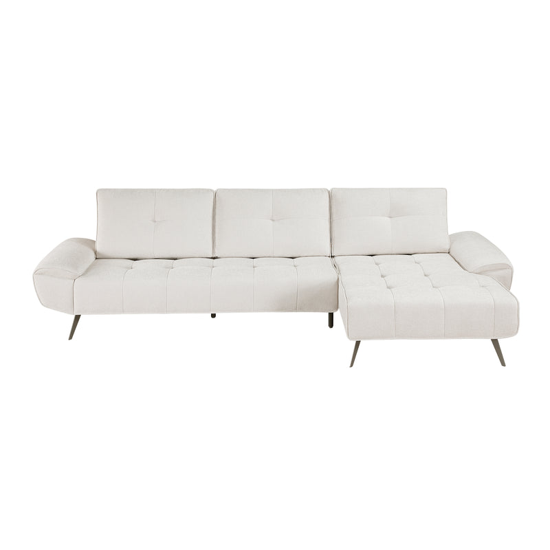 Home Elegance Dominic Beige 2pc Sectional with Right Chaise