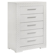 Coaster Furniture Ives White High Gloss 5 Drawer Chest