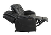 Galaxy Home Benz Gray LED Power Reclining Sofa