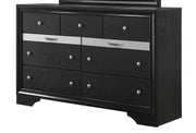 Crown Mark Regata Black Dresser and Mirror