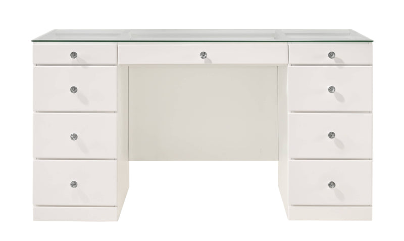 Crown Mark Avery White Vanity Desk