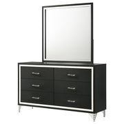 Coaster Furniture Lucia Black Dresser and Mirror