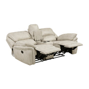 Home Elegance Proctor Brown Double Reclining Love Seat with Console