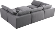 Meridian Furniture Serene Black Fabric 6pc Modular Sectional
