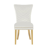 2 Galaxy Home Eva Beige Gold Leg Dining Chairs