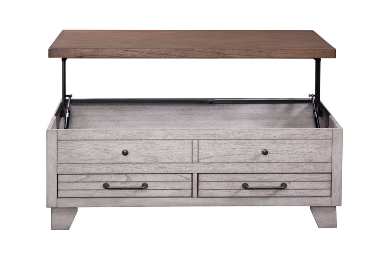 Steve Silver Bear Creek White Honey Smoke 3pc Lift Top Coffee Table Set