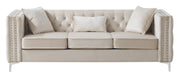 Glory Furniture Paige Ivory Velvet Sofa