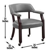 Steve Silver Tournament Brown Arm Chair with Casters