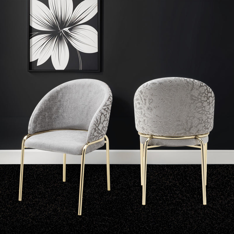 Galaxy Home Onyx Light Gray Gold Chairs