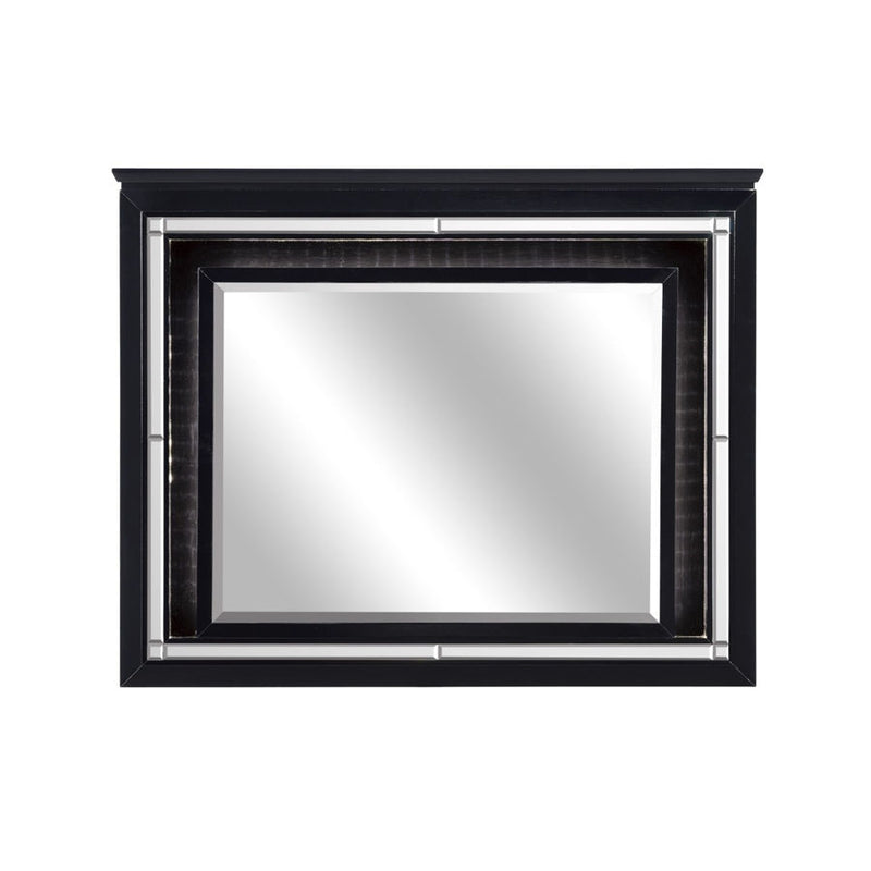 Home Elegance Allura Black Dresser and Mirror