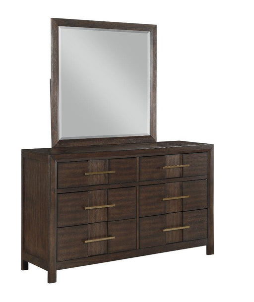 Galaxy Home Kenzo Walnut 6 Drawer Dresser And Mirror