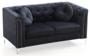 Glory Furniture Pompano Black Velvet Loveseat