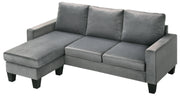 Glory Furniture Jessica Gray Velvet Sofa Chaise