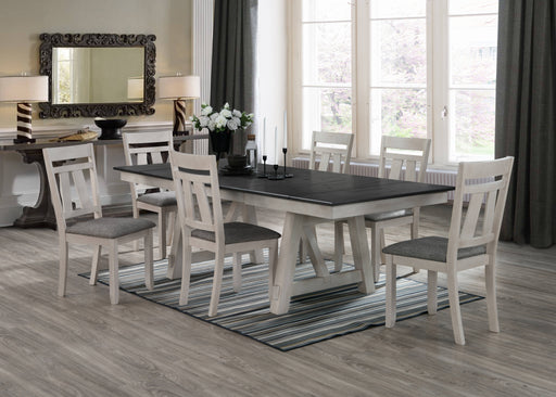 Crown Mark Maribelle Chalk Grey 7pc Dining Room Set