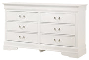 Glory Furniture Louis Phillipe White Dresser and Mirror