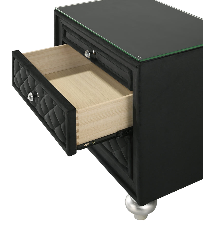 Crown Mark Cameo Black Night Stand