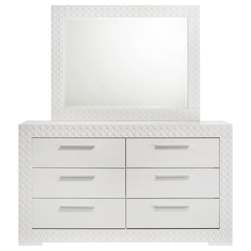 Coaster Furniture Ives Grey High Gloss Dresser and Mirror