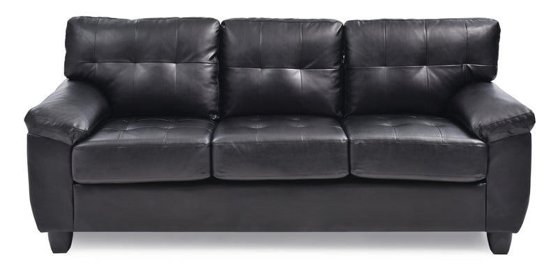 Glory Furniture Gallant Black Faux Leather Sofa