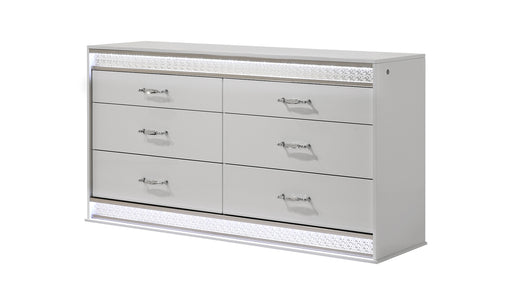Galaxy Home Glam White 6 Drawer Dresser