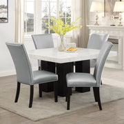 Steve Silver Camila White Silver 5pc Square Dining Set