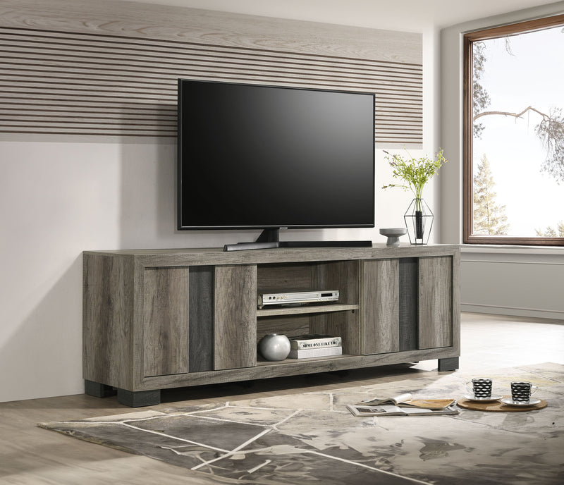 Crown Mark Rangley Grey Brown TV Stand
