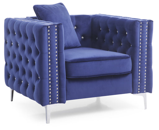 Glory Furniture Paige Blue Velvet Chair