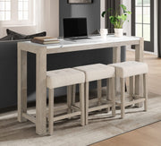 Global Furniture D1321 Natural White Console Sofa Table and 3 Stools