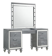 New Classic Furniture Valentino Silver Vanity Desk with Mirror
