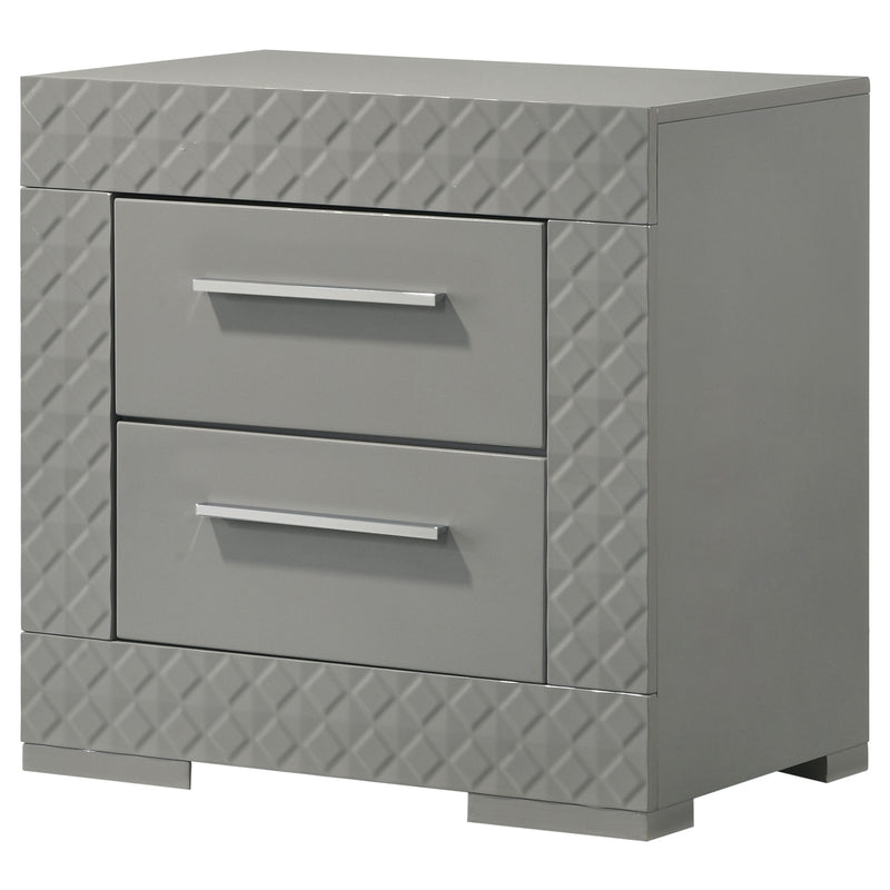 Coaster Furniture Ives Grey High Gloss Nightstand