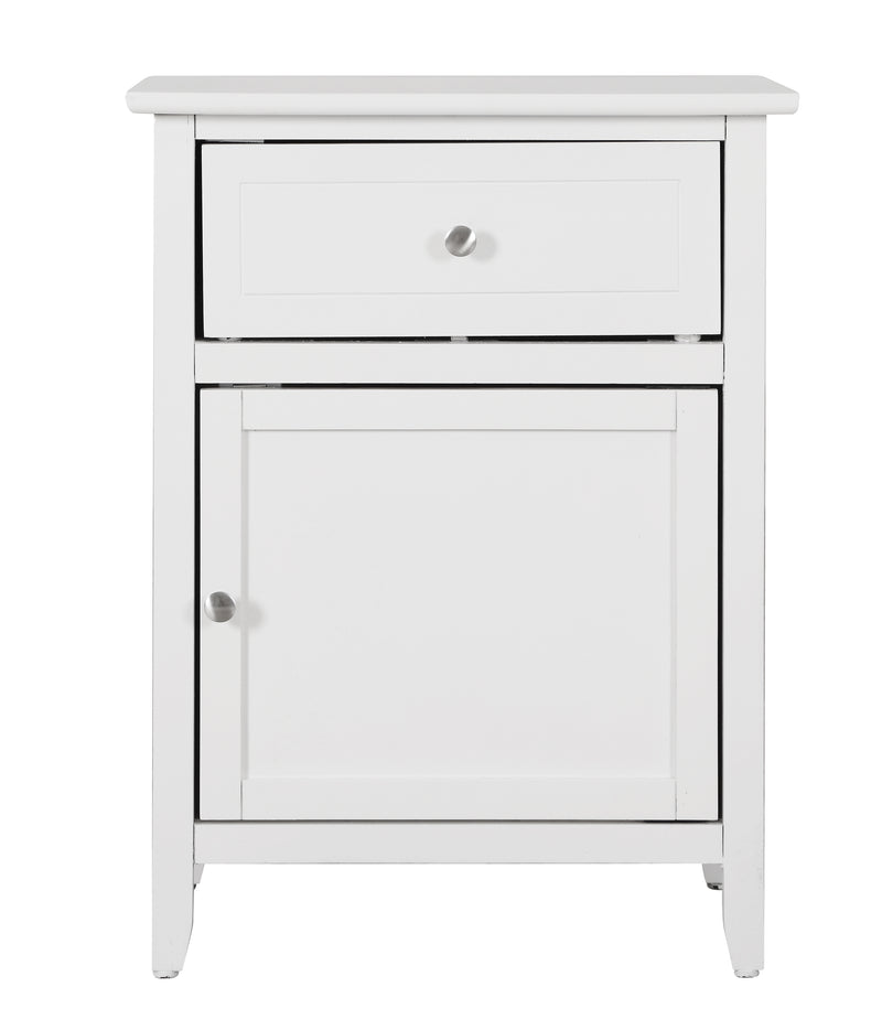 Glory Furniture Izzy Silver Champagne 1 Drawer 1 Door Nightstand