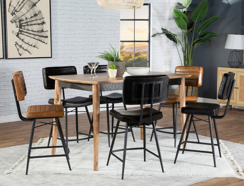 Coaster Furniture Partridge Natural Sheesham 7pc Counter Height Set